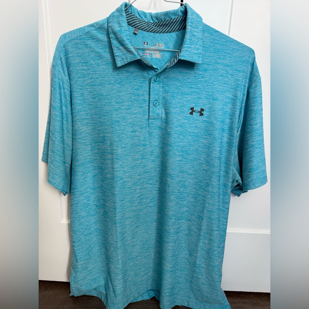 Under Armour Men's Aqua Heather Polo Shirt